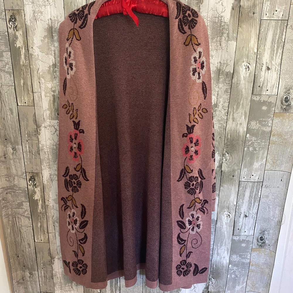 Maxsport pink floral duster cardigan sweater XS